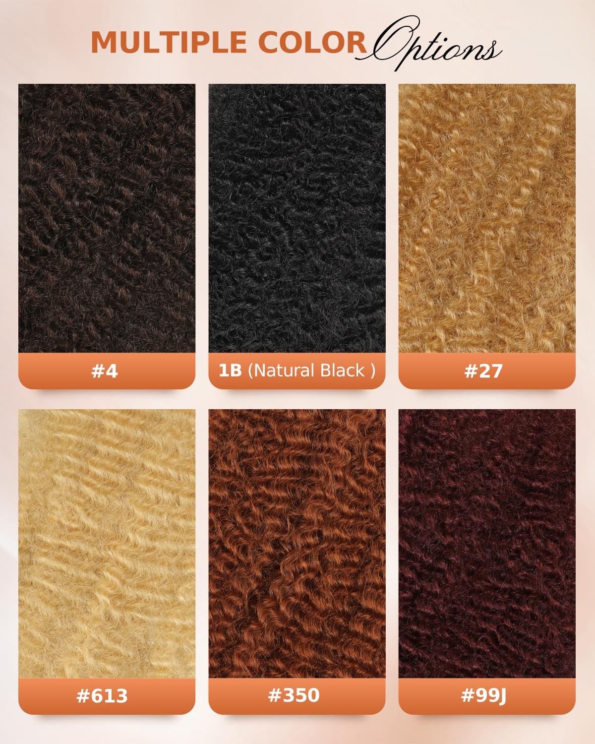 Beeos Afro Kinkys Bulk Human Hair Natural Black 4C Curly For Braids 50Gram
