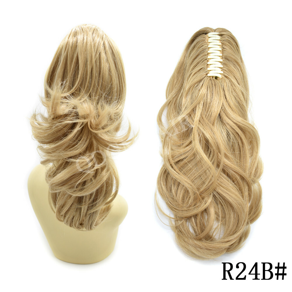 US Thick Long Ponytail Natural Jaw Clip In Hair Extension Curly Wavy Pony Tail