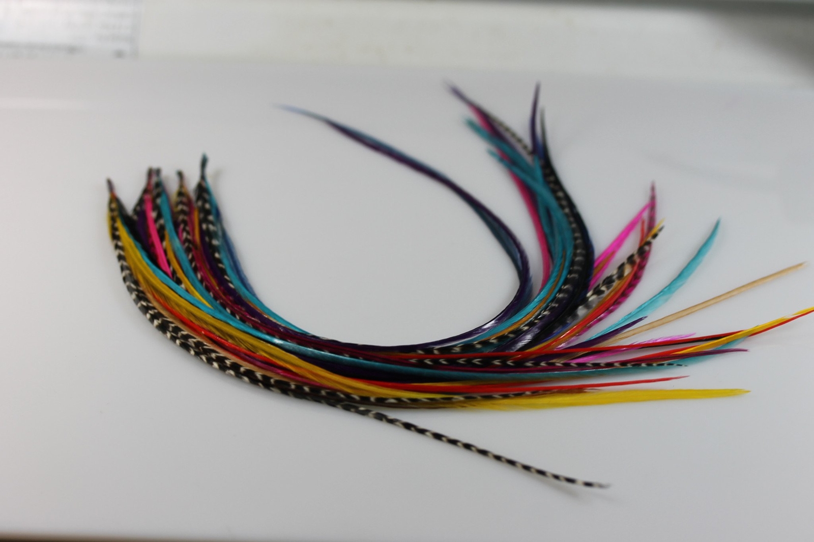 7-10 in Length 8 Beautiful Happy Rainbow Mix Feathers Bonded At the Tip for Hair