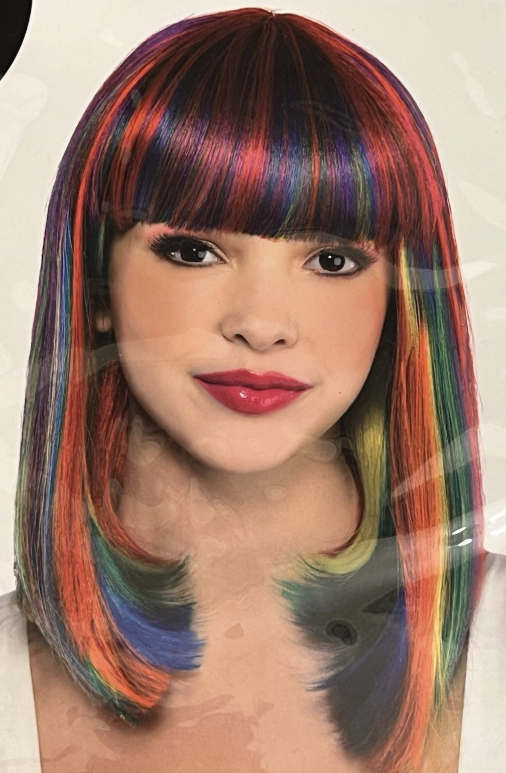 Women’s Multi Color Red Long Bob Wig Adjustable Cap Hair Care Girls Beauty New
