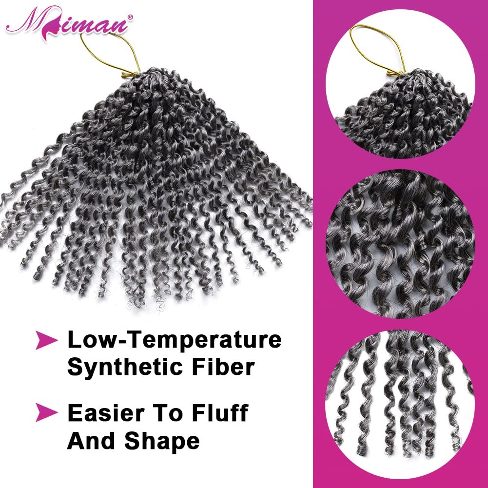 6 Packs 8 Inch Short Grey Passion Twist Hair Marlybob Jerry Curl Crochet Hair…