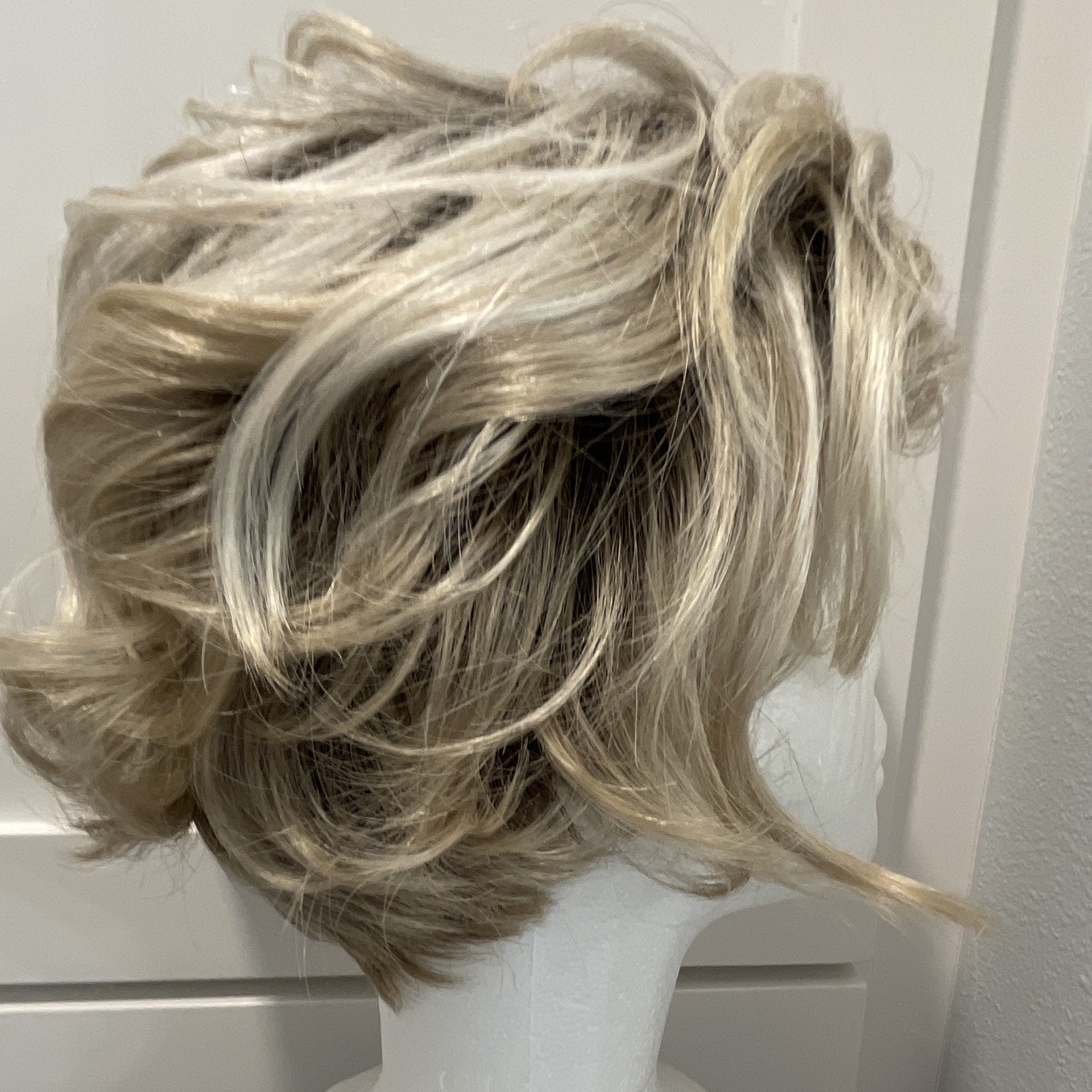 Envy by Alan Eaton Carrisa Synthetic Layered Bob Wig Classic Cap Platinum Root
