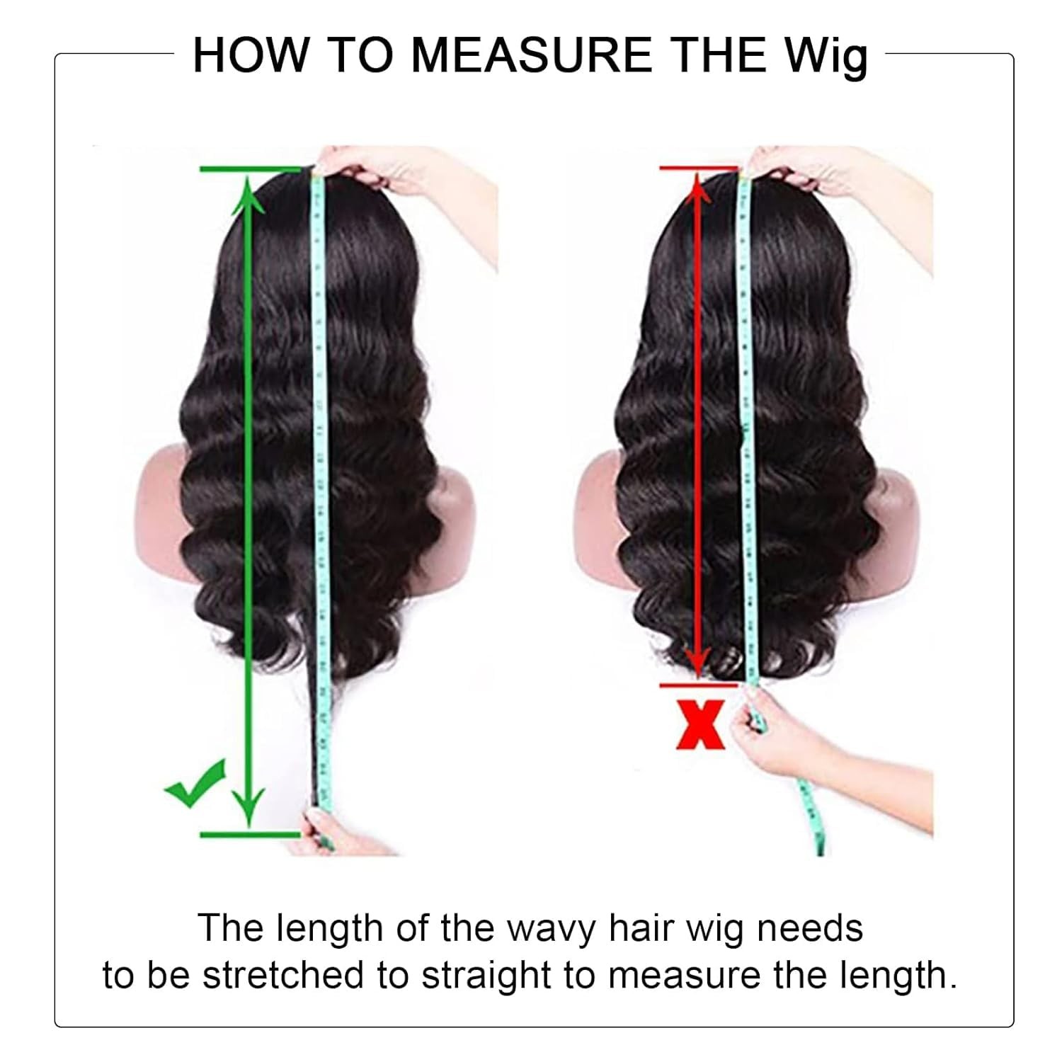 Ghaadd Headband Wig Human Hair Body Wave Wigs for 16 Inch, black
