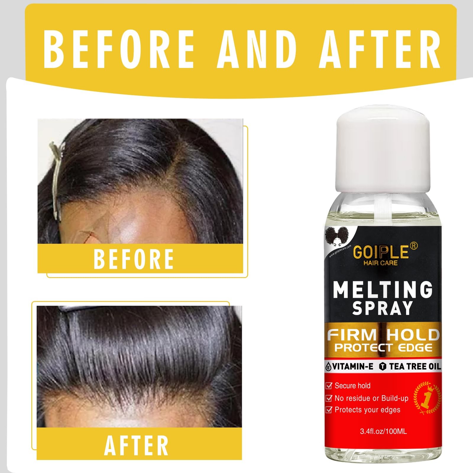 Hair Extension Adhesive Spray Kit Lace Front Wig & Closure Glue, No Melt for…