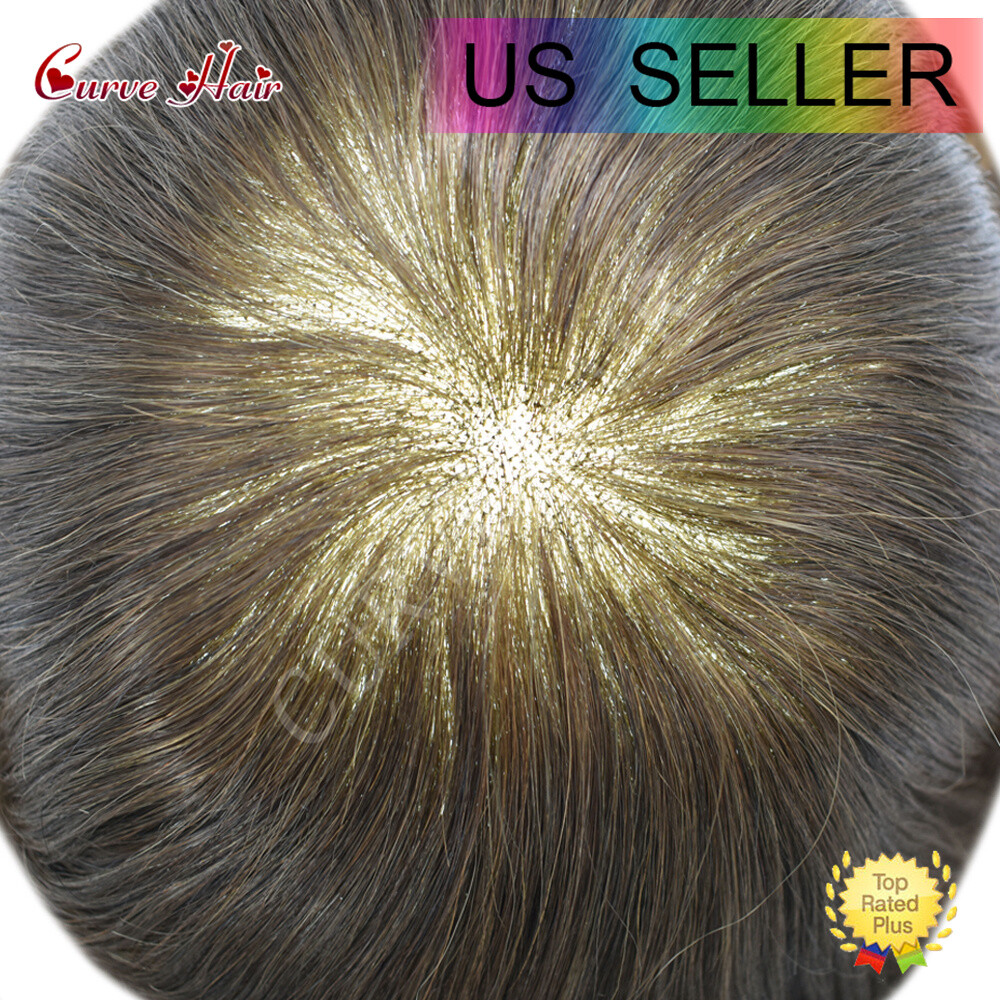 Mens Hair Piece Human Hair Replacement System Lace Front Mens Toupee Hair Units
