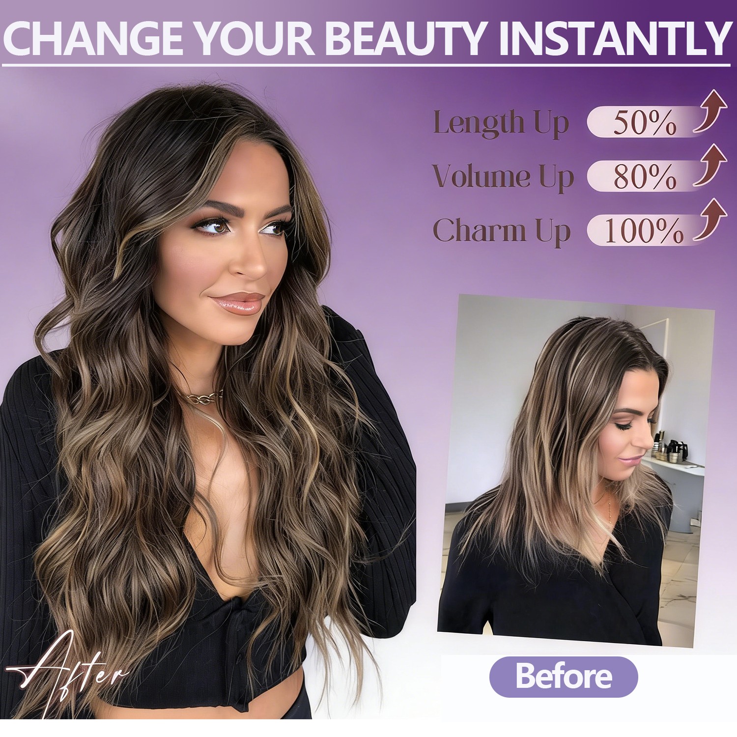 1PCS THICK 100% Real Natural Clip in AS Human Hair Extensions Full Head Straight