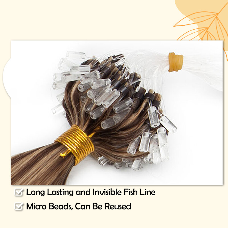 Microlink Extensions Micro Loop Beads Ring Ombre Real Remy Human Hair Thick 100G