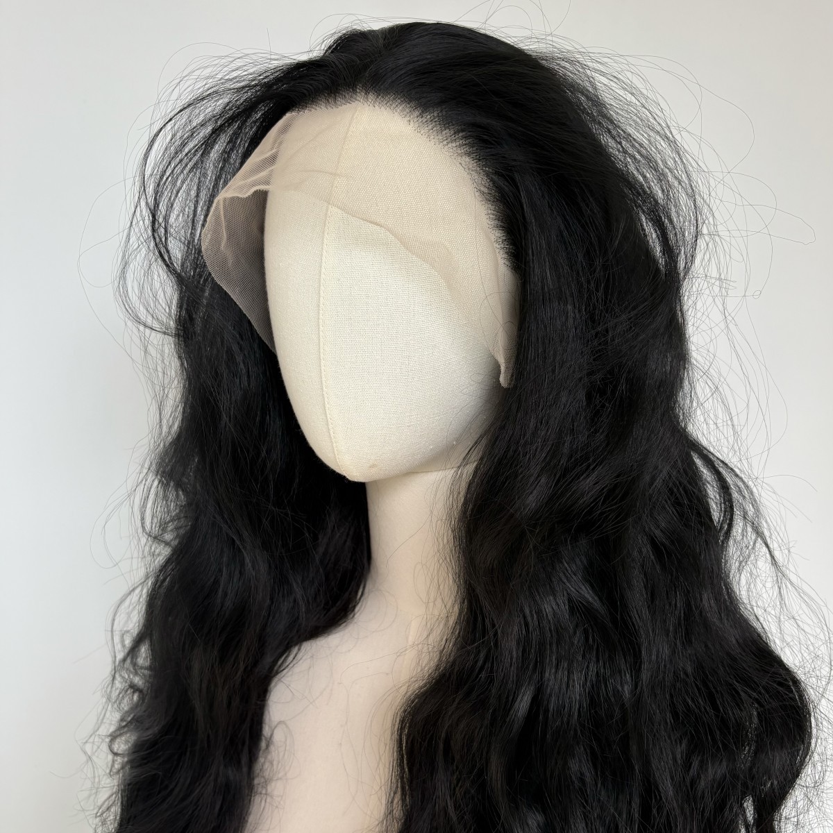 Lace Frontal Wig Long Wavy Black Women Synthetic Hair Heat Resistant