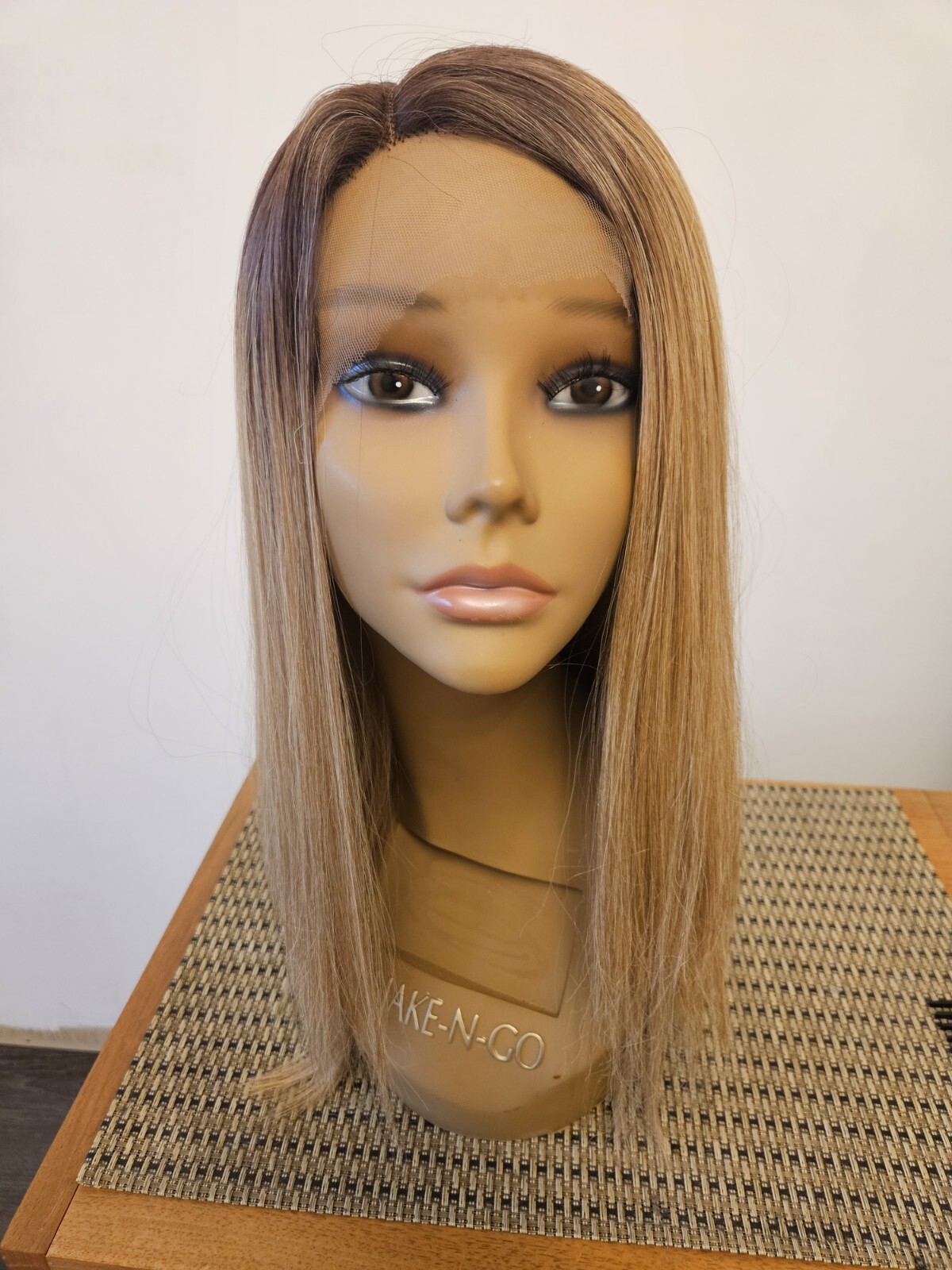 NEW Amazing Full Lace Front OMBRE Medium BLONDE WIG Straight Hair