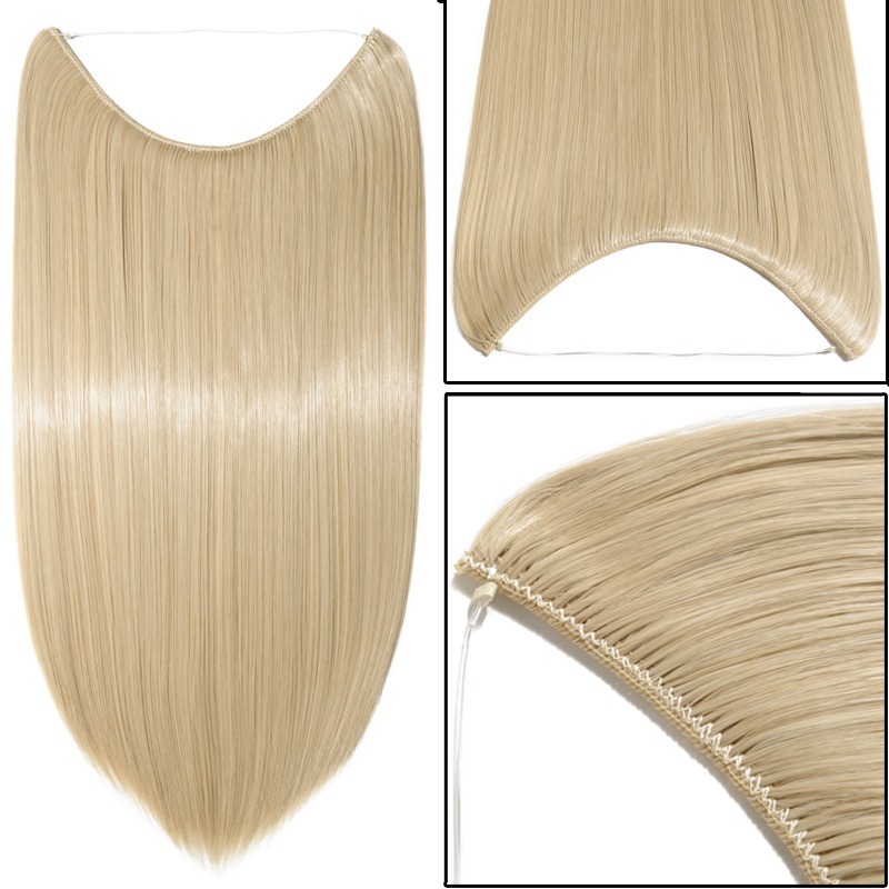 Elastic Wire Hair Extensions Headband Invisible Wire Real Secret Long 140g Ah
