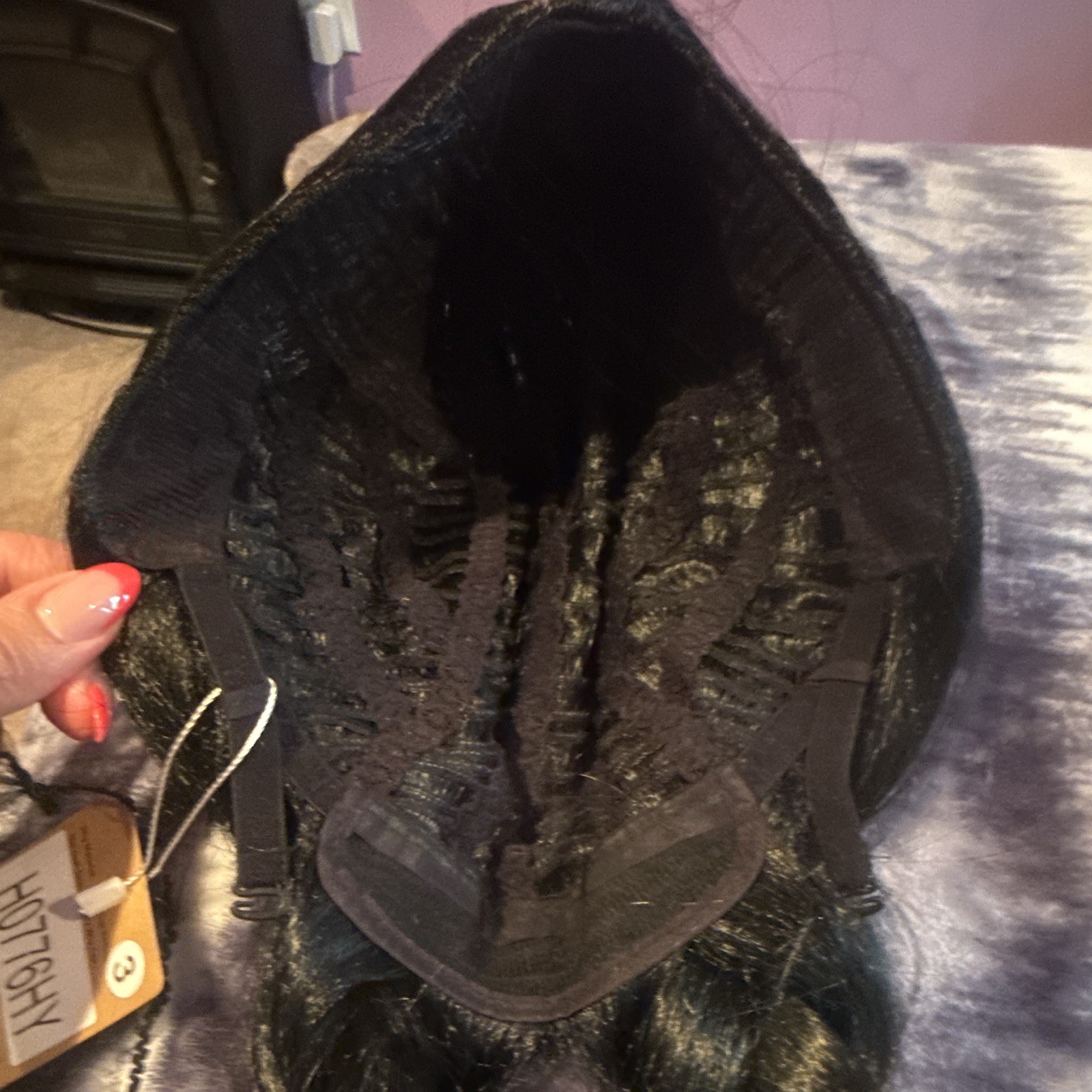 Black Braided Heat Resistant Synthetic Wig Long Straight Classic Cap H0776HY