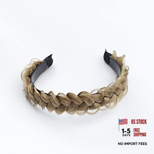 () Synthetic Hair Braided Headbands – Lightweight, Non-Slip SANDY BLONDE 16/22