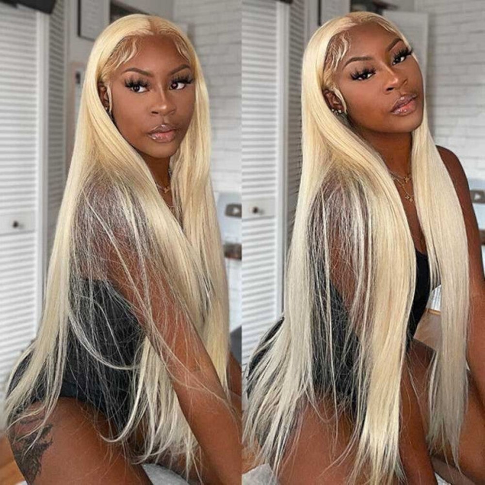 Women 613 Blonde Wig Lace Front Wigs Synthetic Heat Resistant Long Straight 30”