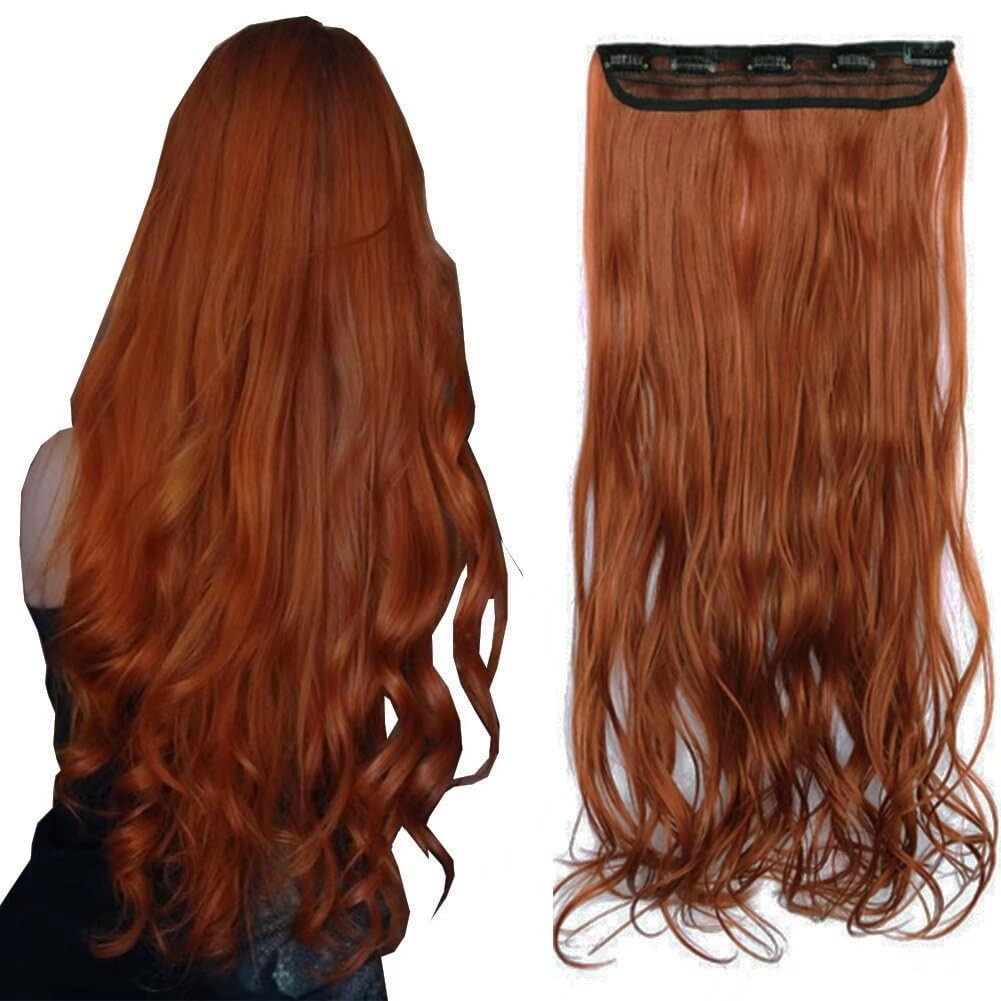 Women Hair Extensions 5 Clips in Synthetic Hair Pieces 24″ 20g Extre Long Thi…