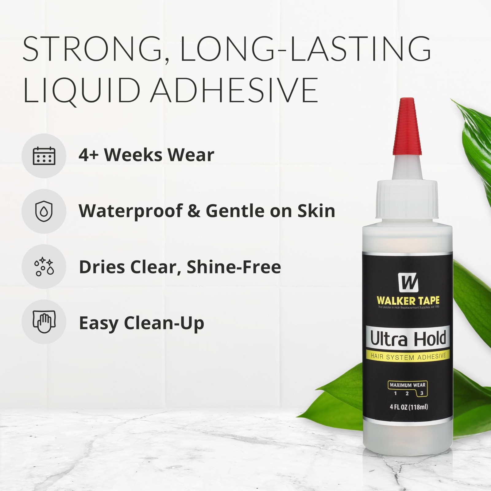 Ultrahold Adhesive New 4.0 Ounce with Nozzle top, one Color