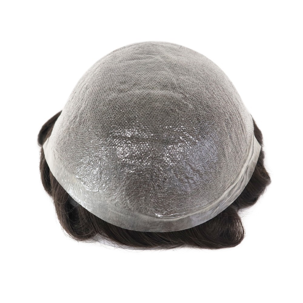 Toupee for Mens Human Hair Replacement System 0.02mm Ultra Thin Skin Hairpieces