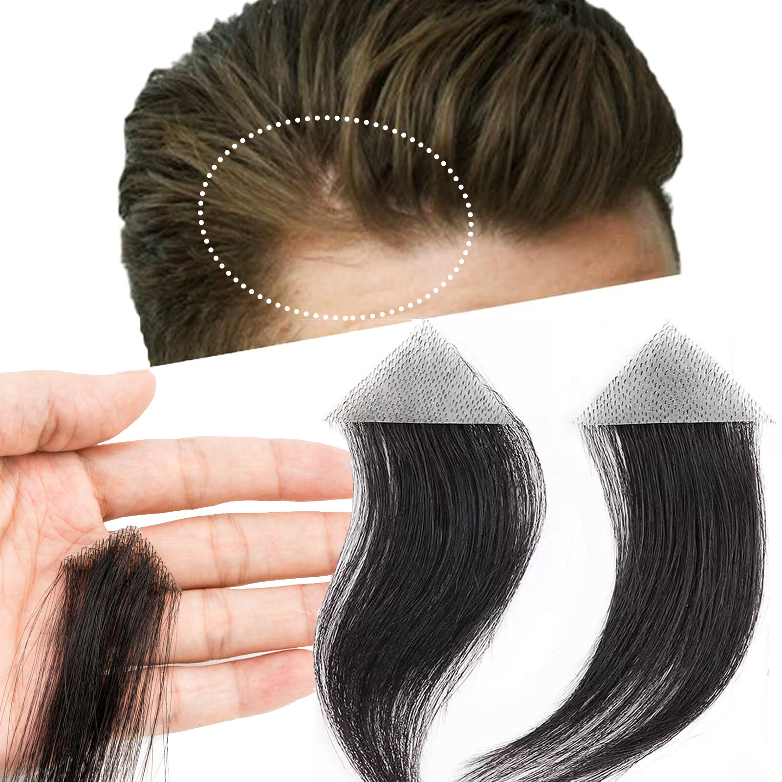 Full PU Bald Spot Remy Human Hair Cover-up Hair Patches Head Top Replacement 8*8
