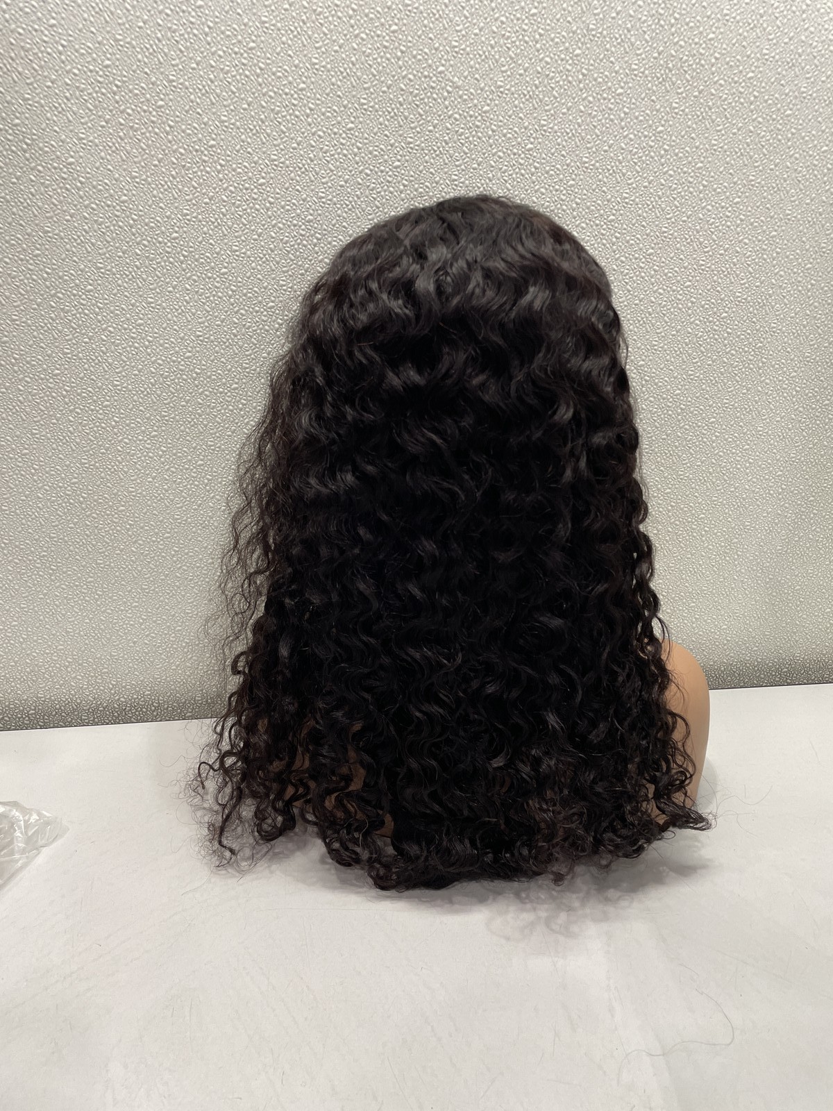 Natural Black Water Wave Human Hair Blend 13×4 Lace Front 180% Density Wig, 18″