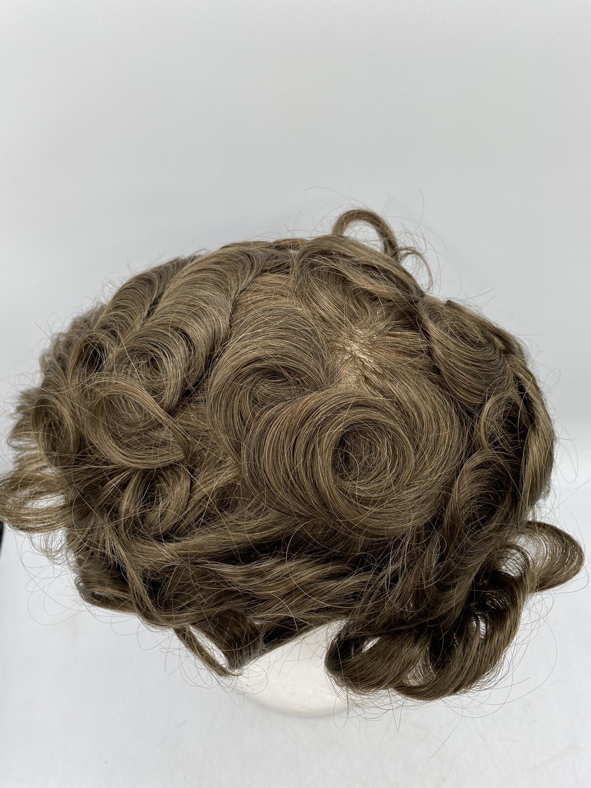LLwear Human Hair, Soft Thin Skin, 0.03mm V-loop Knot Toupee Wig, 8x10in, Wavy