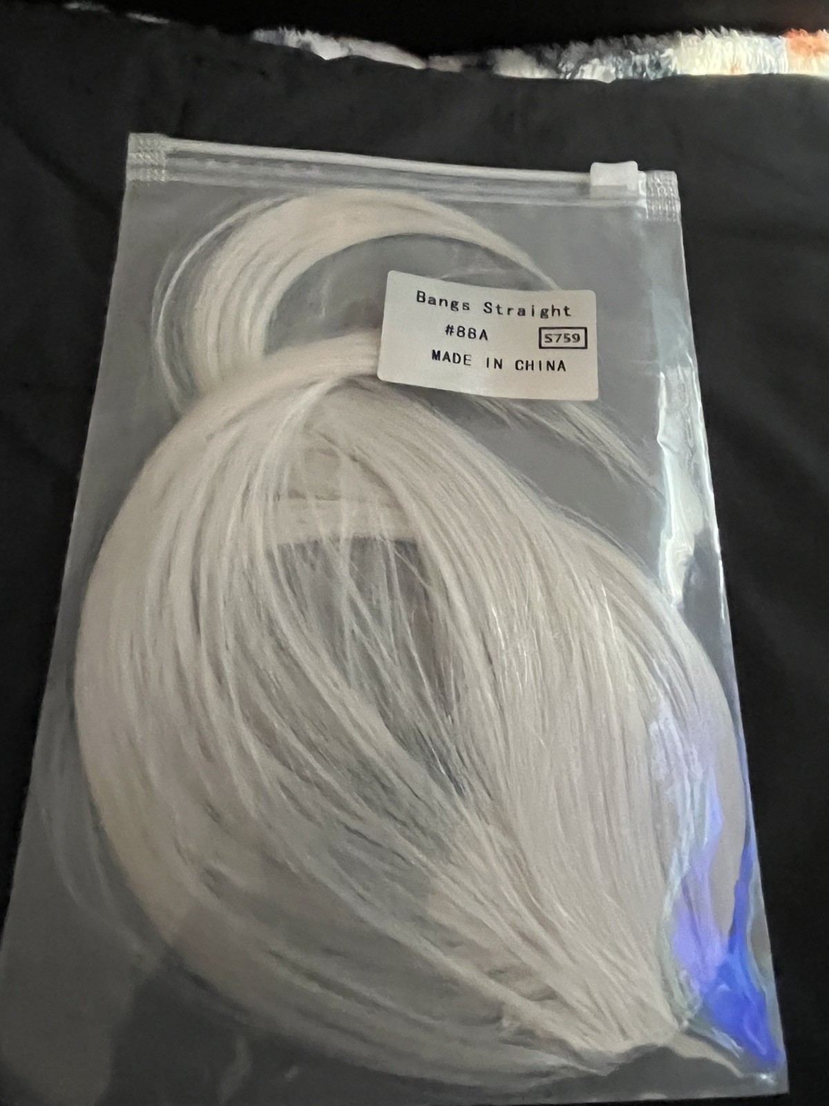 Grey hair Bangs Clip in on Fringe Hair Extensions As Front Hairpiece plus pins