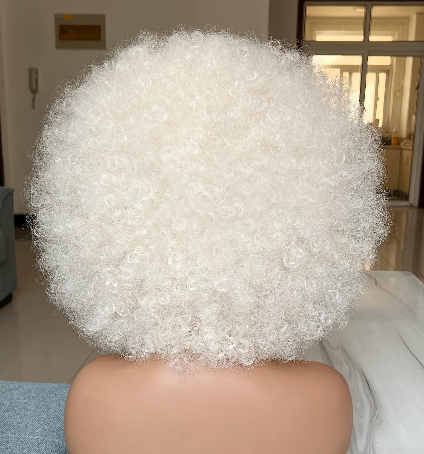 Short Afro Wig with Bangs for Black Women Afro Kinky Curly Wig 70s Premium Sy…