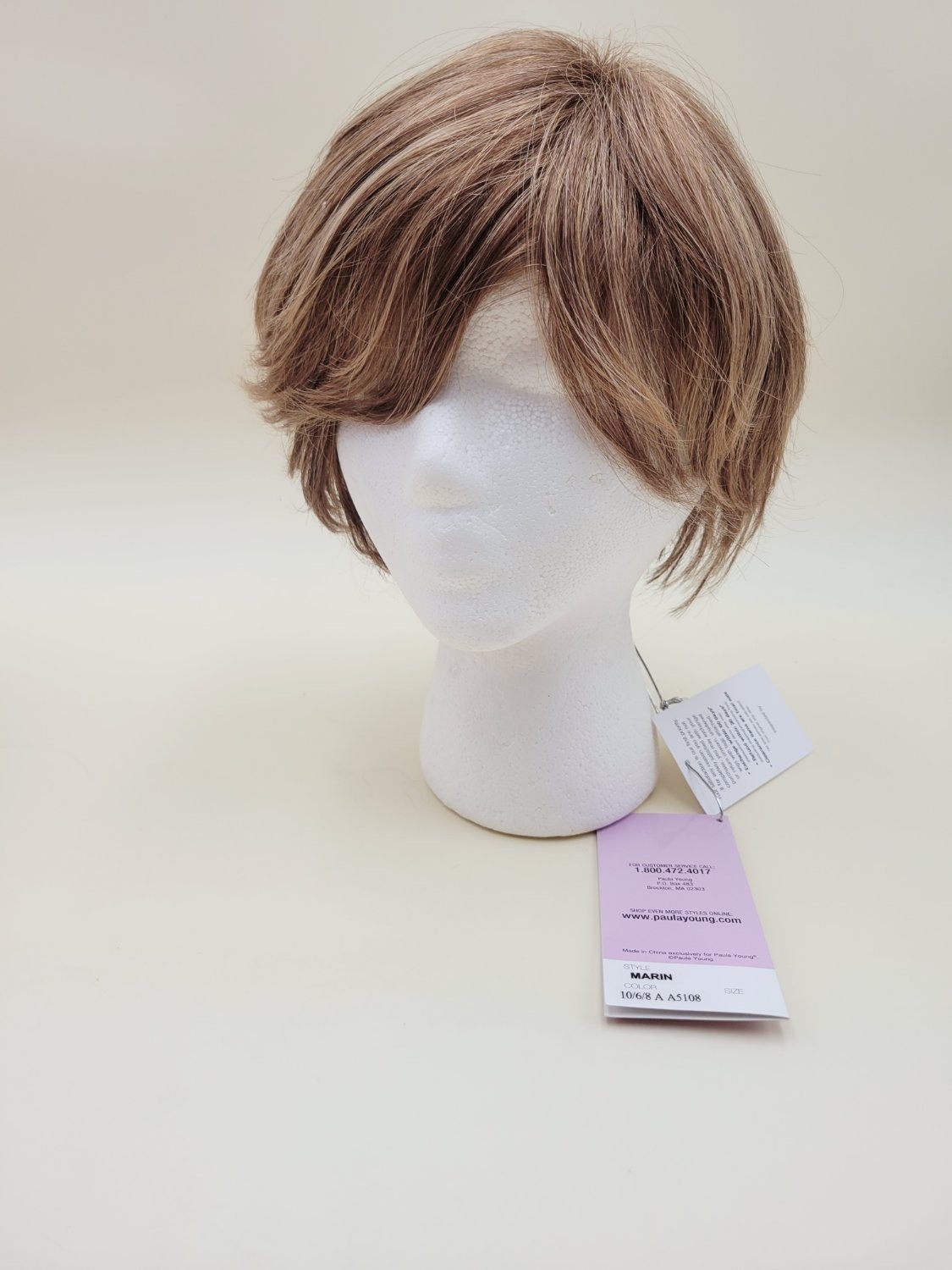 Paula Young Marin 100% Human Hair Wig 10/6/8 A Light Brown Highlights Average