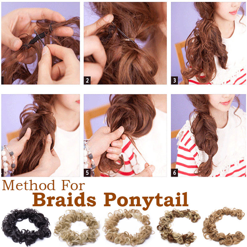 LARGE Curly Updo Messy Bun Hair Piece Scrunchie Real Long Wrap on Hair Extension