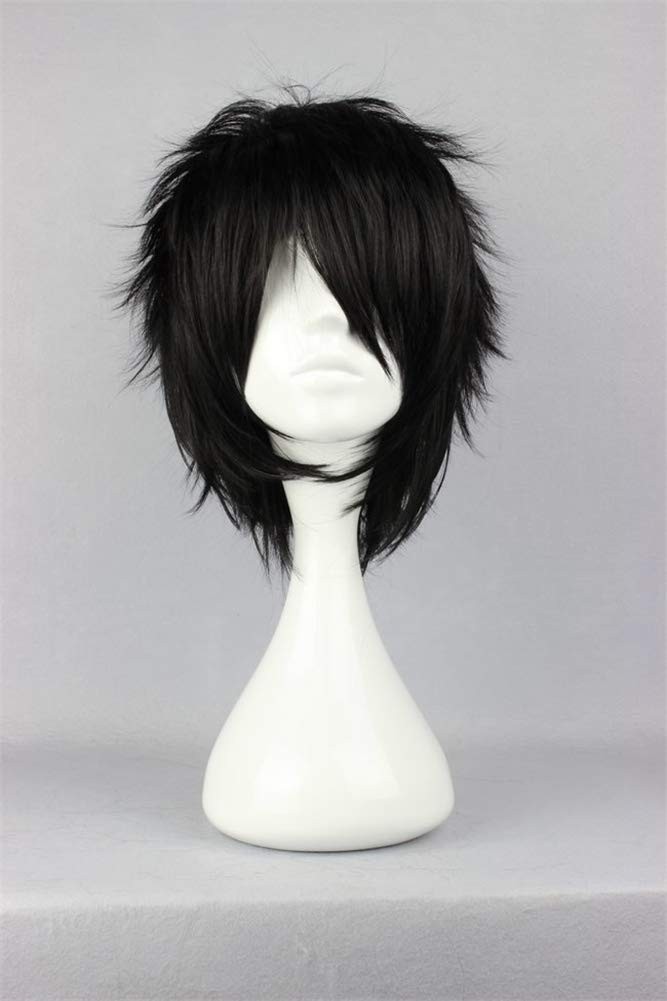 COSPLAZA Cosplay Wig Short Spiky Black Heat Resistant Synthetic Hair
