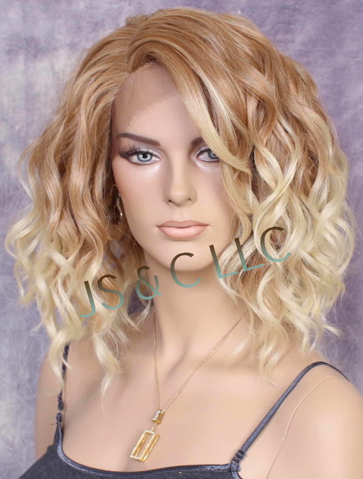Human Hair blend Heat OK Full Lace Front Wig Blonde mix Super Natural ppq 27-613