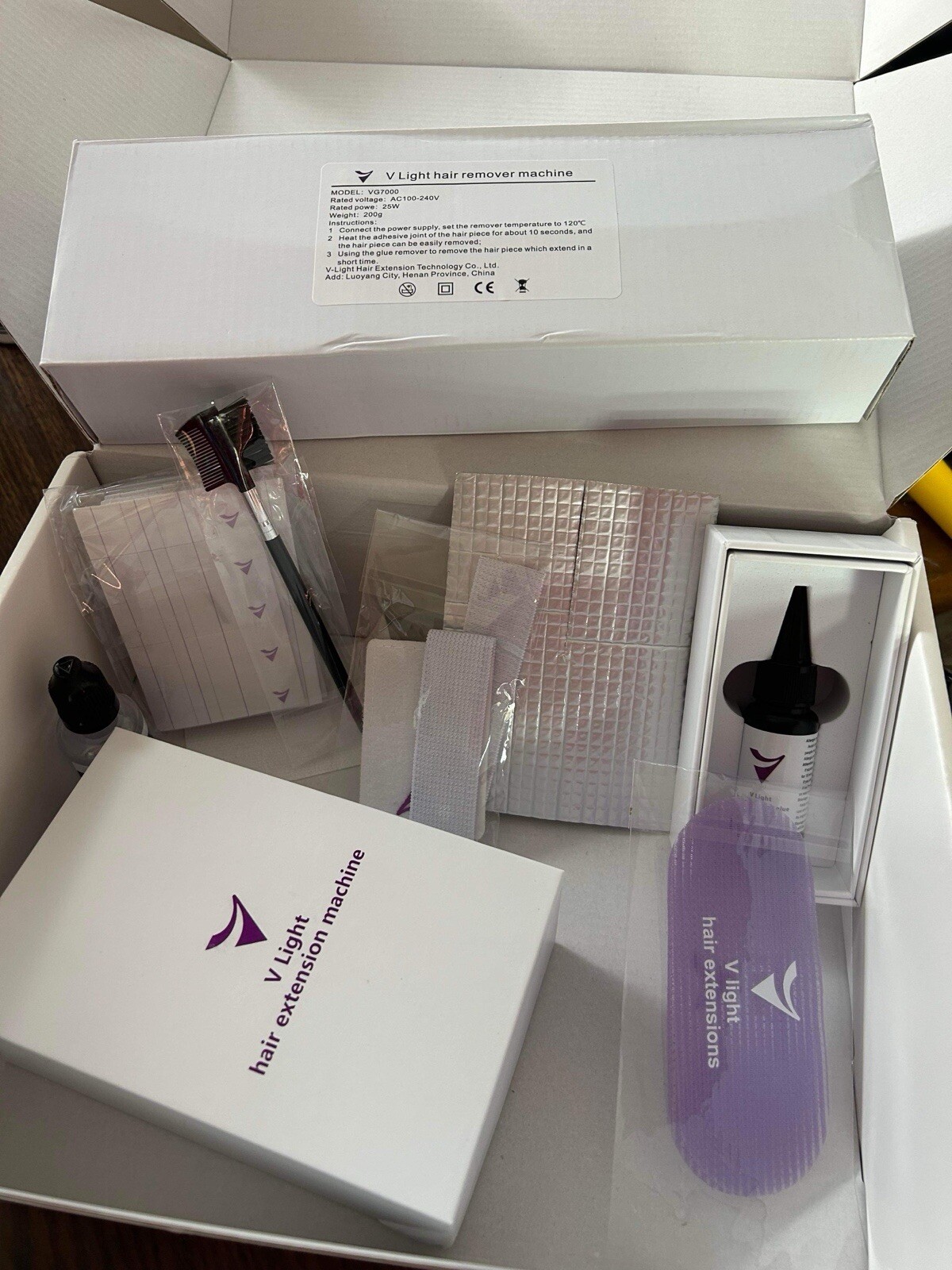 NEW!! V-light professional hair extension kit,UV light, never used! US Seller