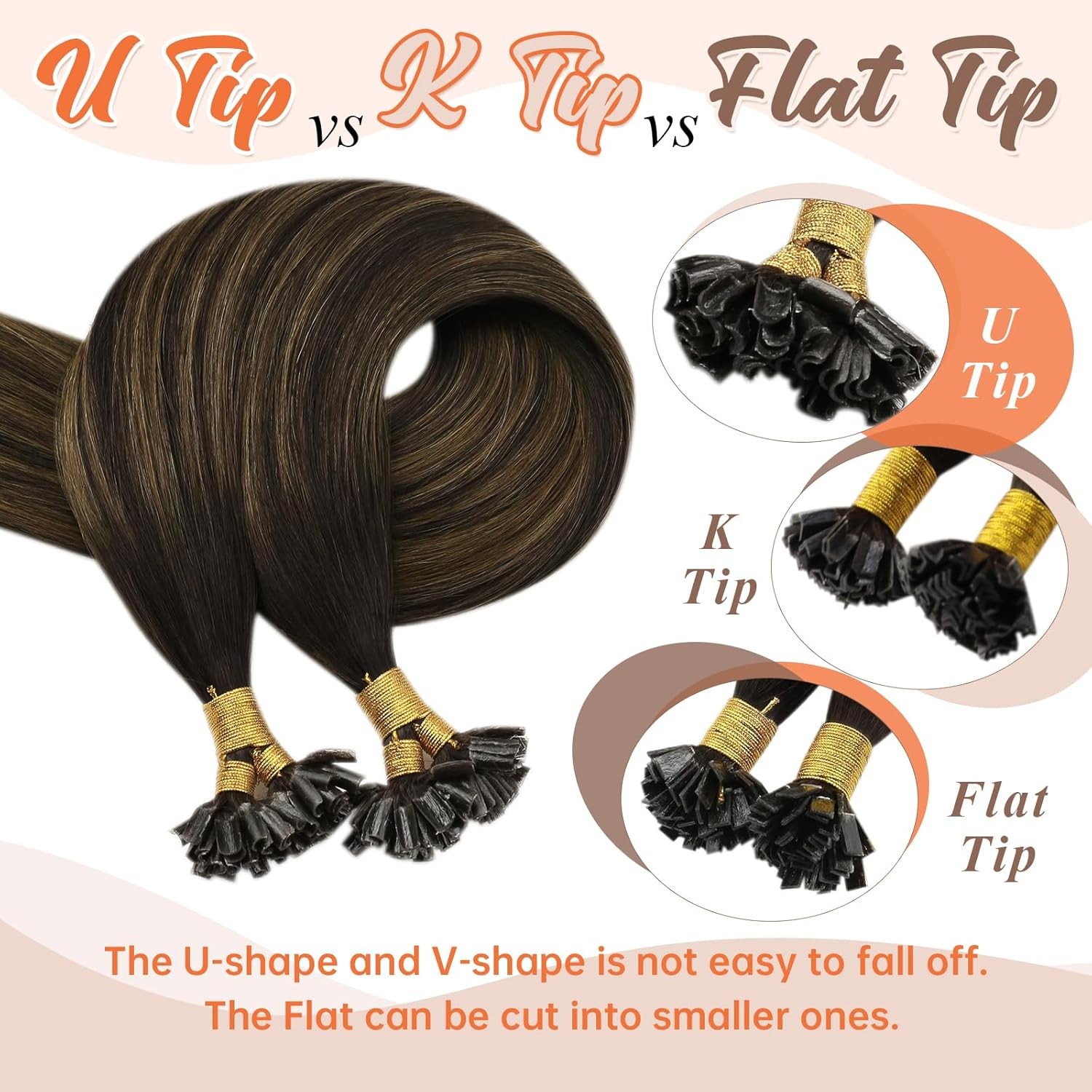 Sunny Hair U-TIP 20in Dark/Medium Brown Hair Extensions – UT_2-2-6_20_50G3