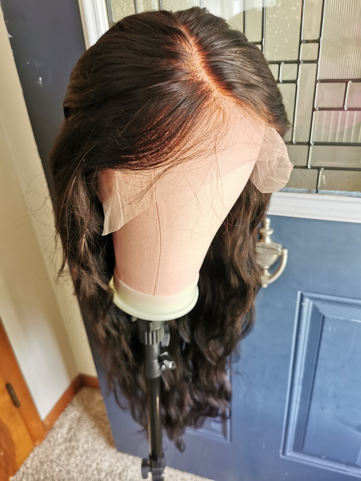 Ready To Go Bleached Knots High Quality Sexy 30” Human Hair Front Lace Wig 1B