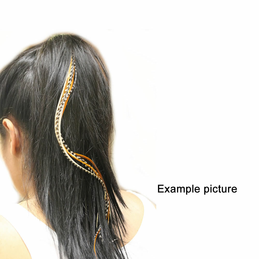 Hair feather extensions long whiting grizzly rooster extension