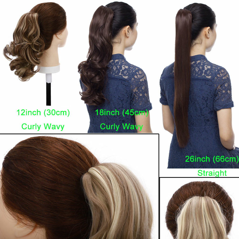 100% Real Thick Claw Clip On Ponytail 18-26″ Long Soft As Human Hair Piece Mix H