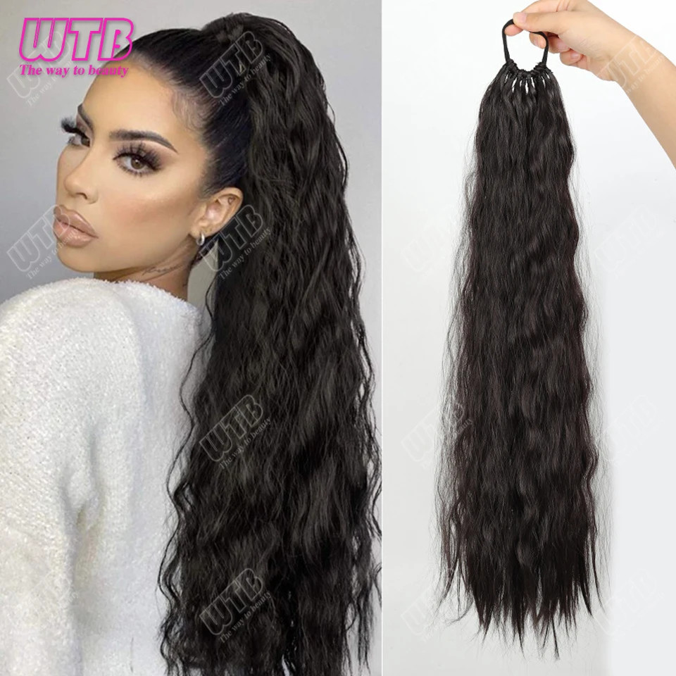 Synthetic Braided Wig Corn Perm Curly Ponytail Braided Wig For Daily Wear