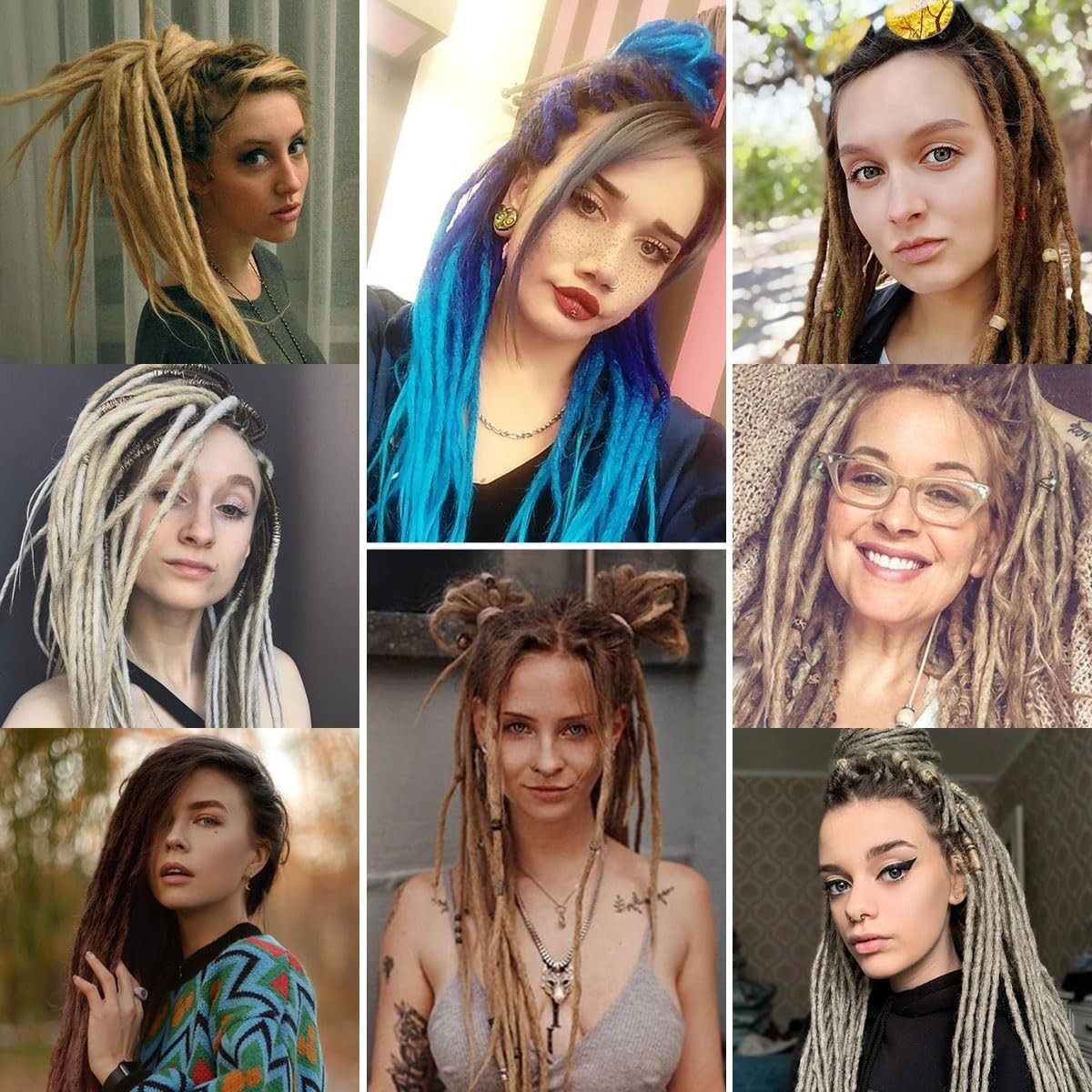 22″ Lavender Reggae Style Dreads – 10 Handmade Synthetic Extensions for Girls