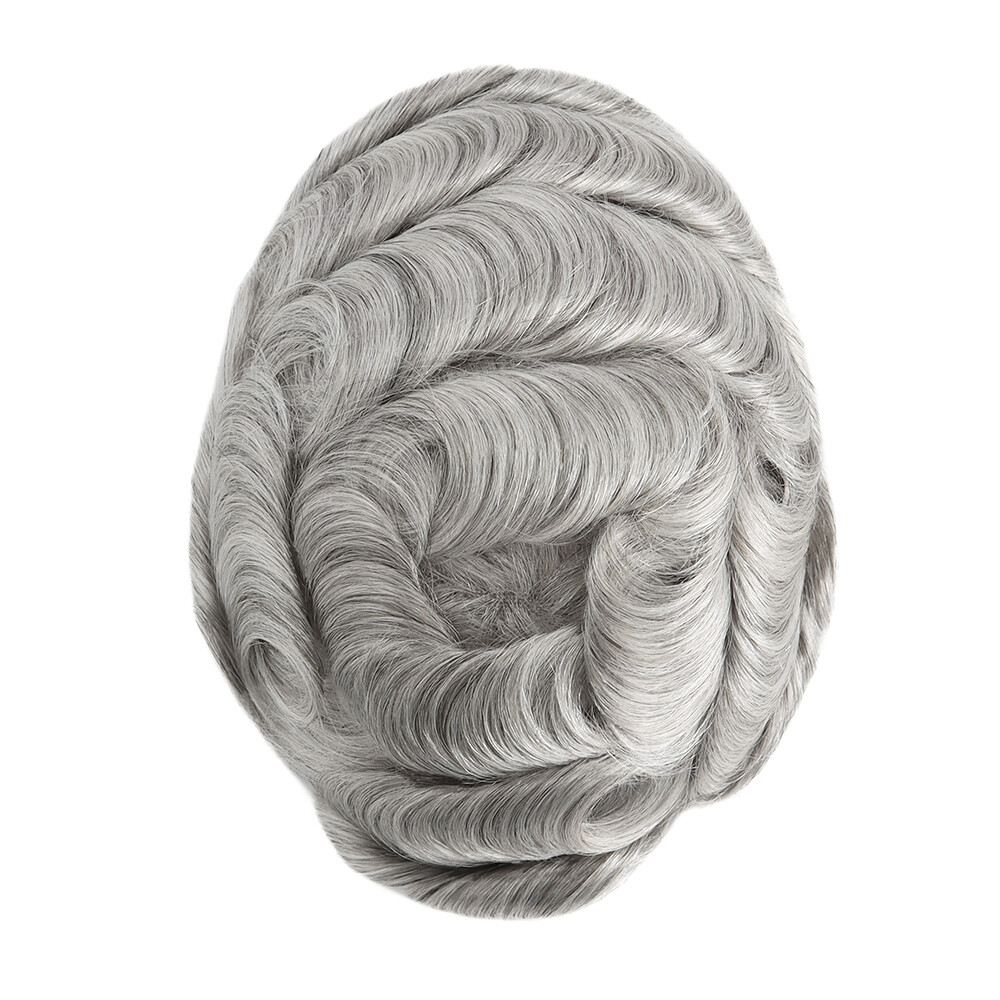Full French Lace Toupee For Men Human Hair Replecement System Natural Hairpieces
