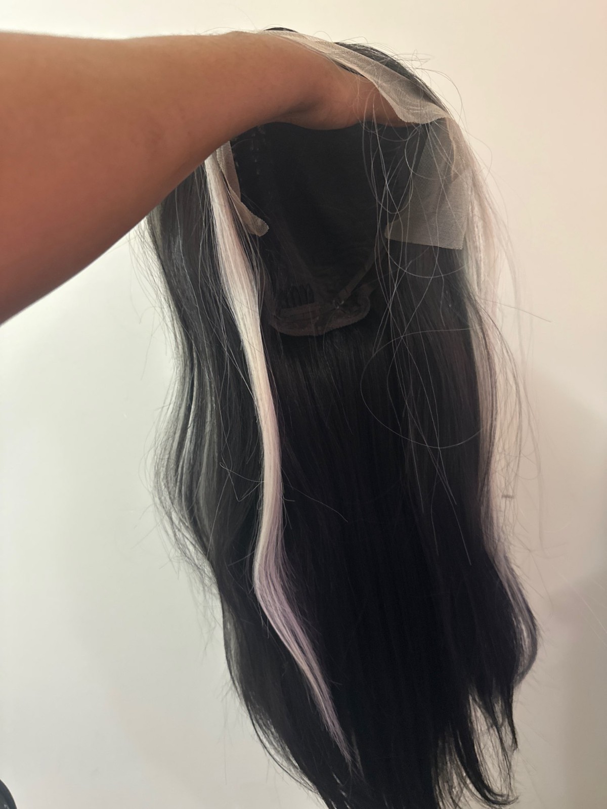 Hair Women Lace Front Wig Highlight White Bone Straight 13×4 HD Transparent Lace