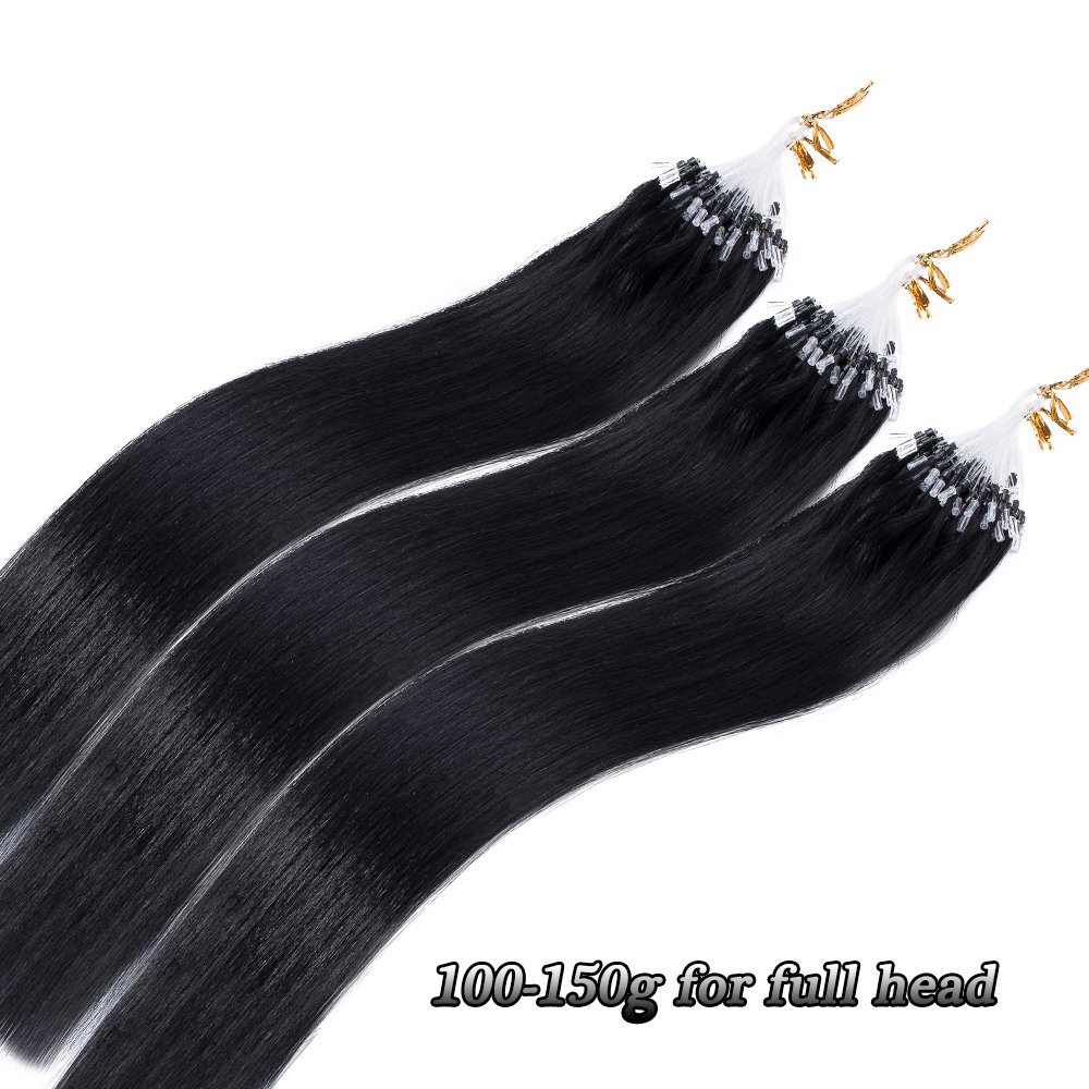 Micro Link Loop Tip Human Hair Extensions Micro Bead Remy Straight European Hair