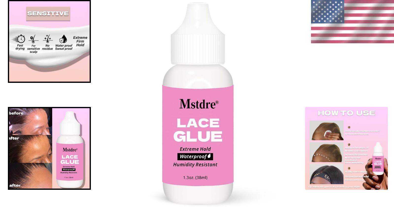 Invisible Bond 1.3 oz Wig Glue – Non-Toxic, Water-Resistant for Sensitive Skin