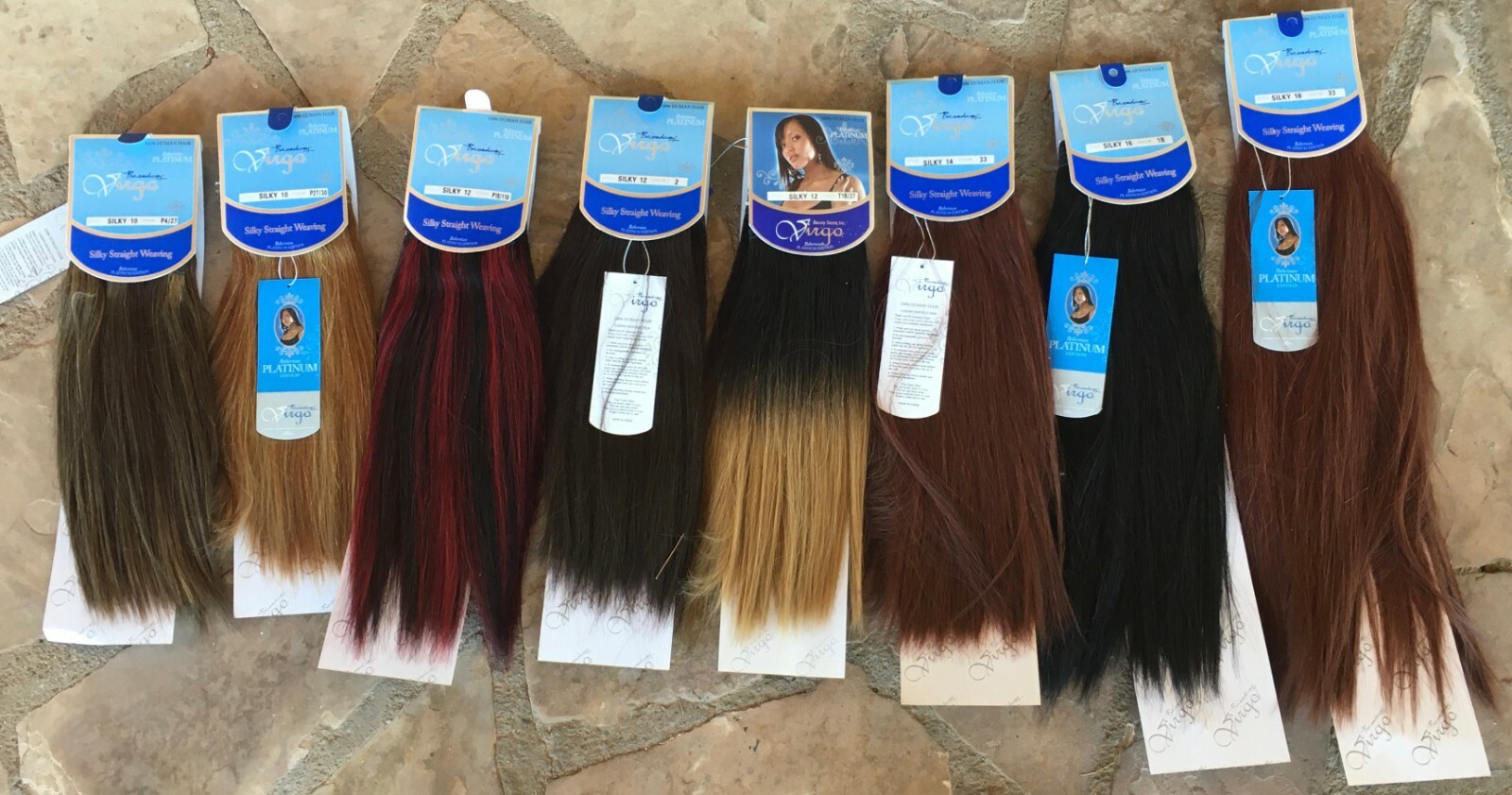 VIRGO BROADWAY BOHEMIAN PLATINUM or REMY human straight weaving extension hair