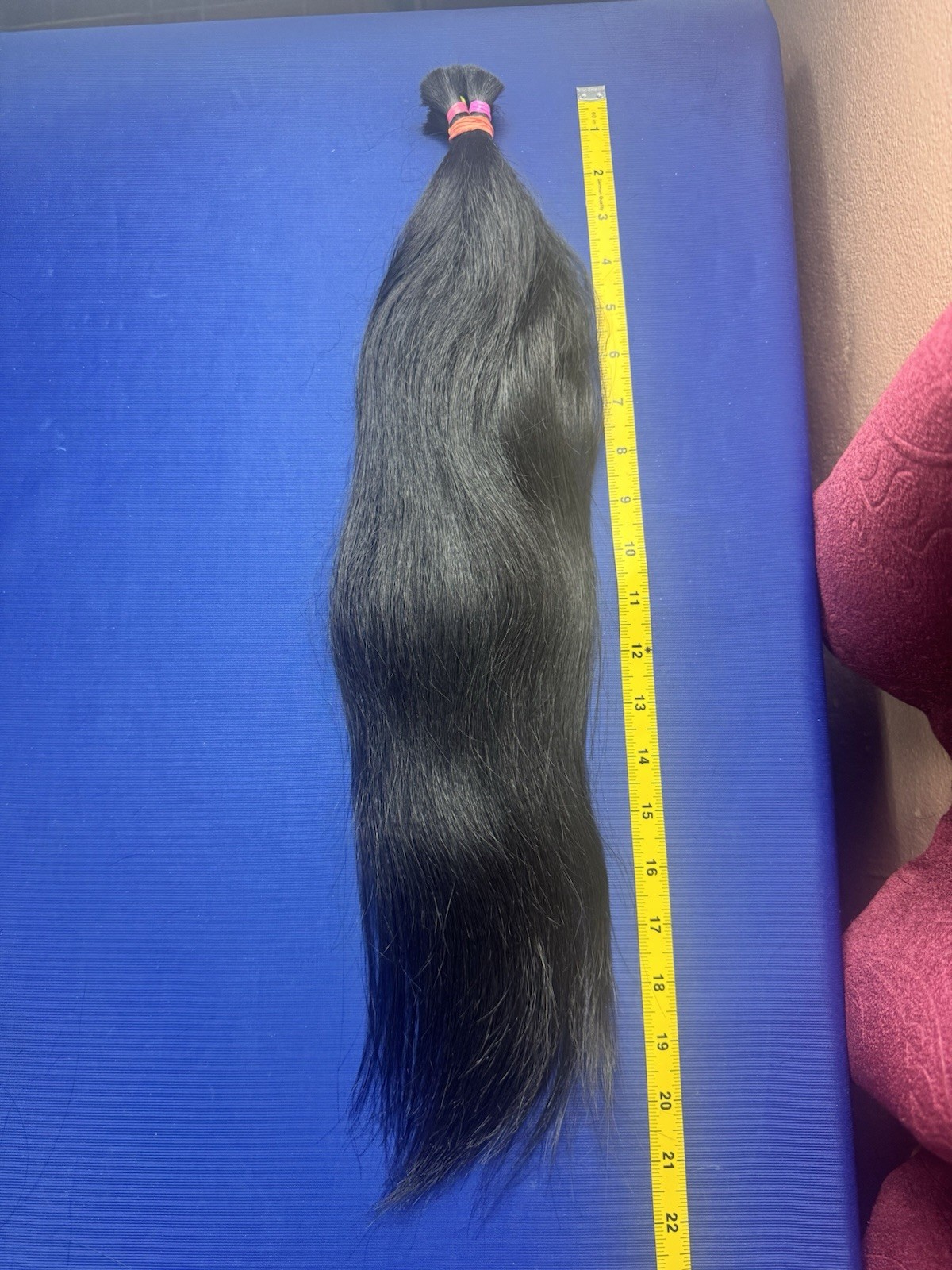 1550 Raw Human Hair Ponytail Natural Black Straight 22 Inch 70g Unprocessed