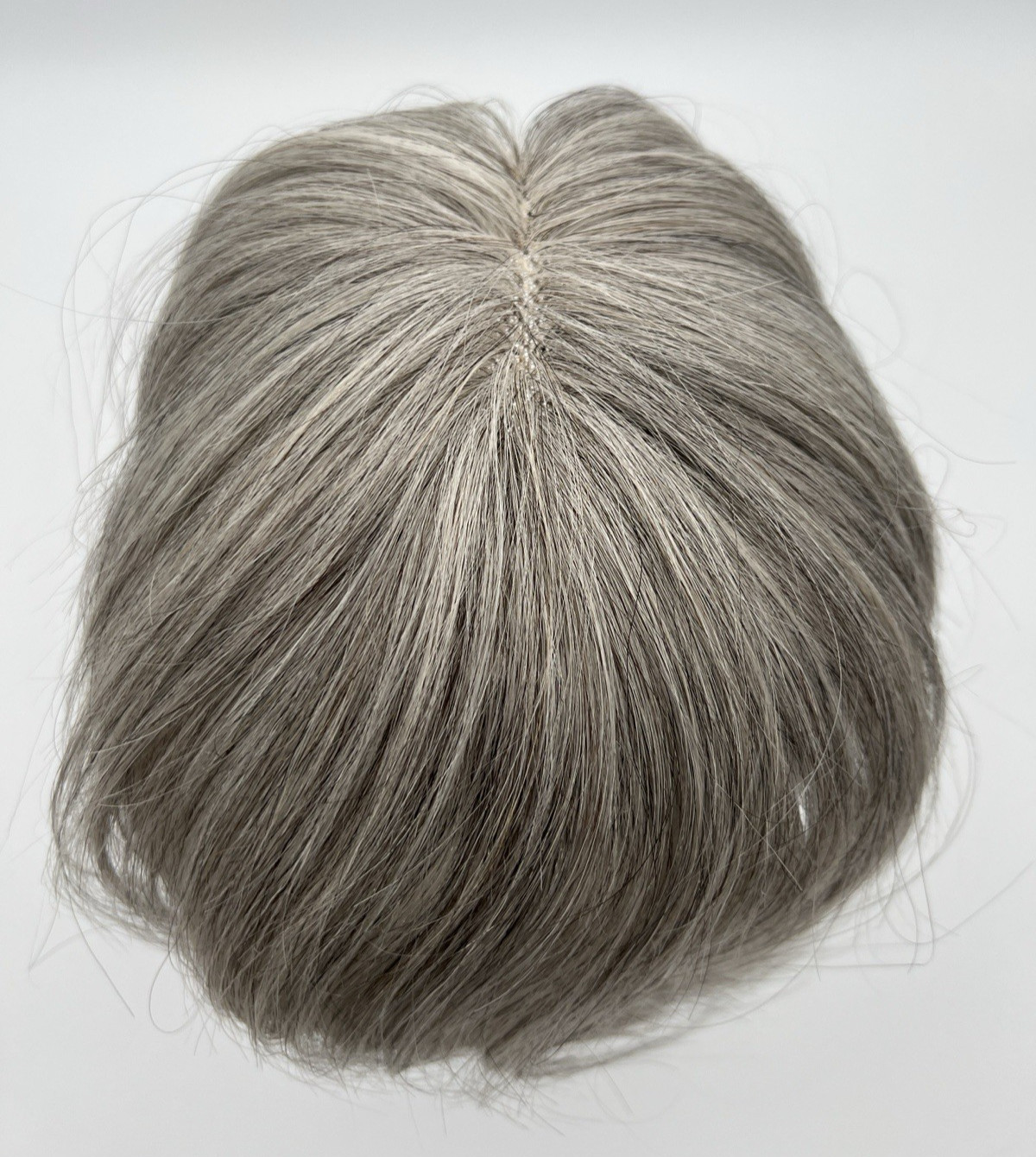 Dark Gray Black Mixed 100% Human 10in Women Hair Topper