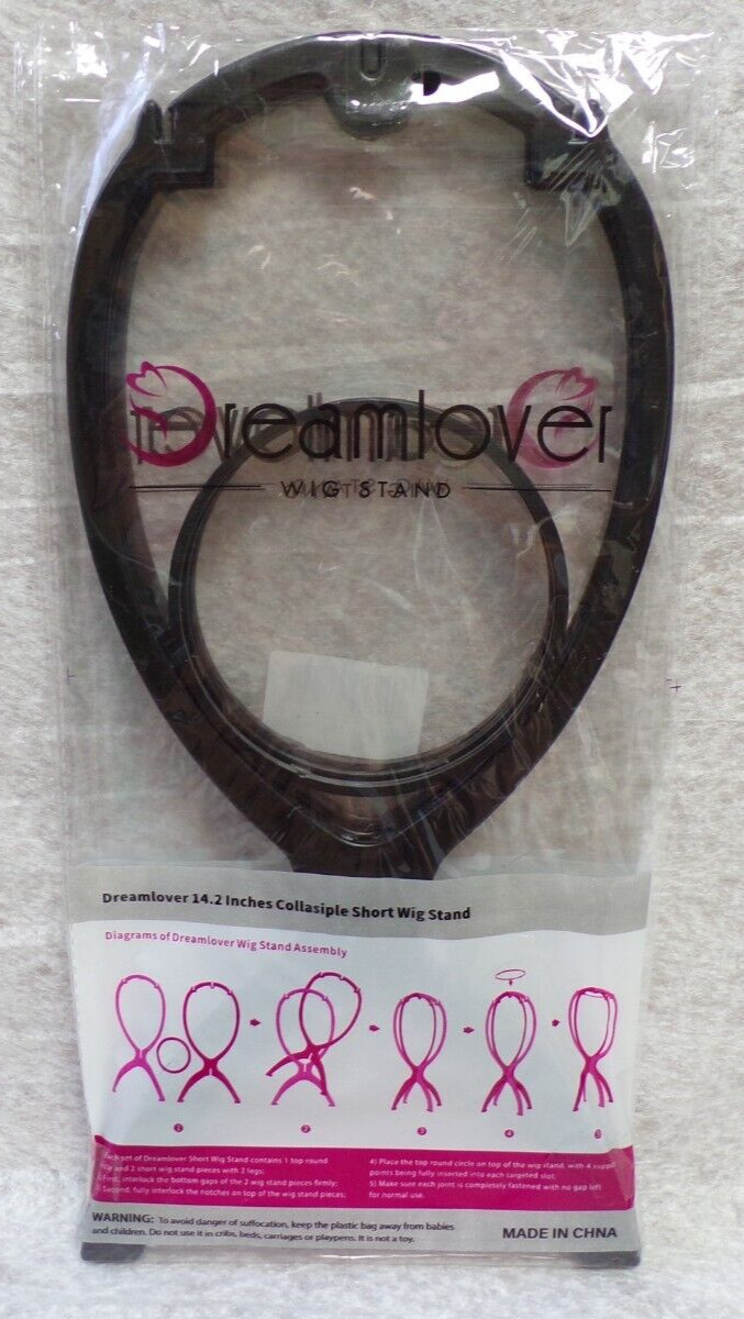 DREAMLOVER WIG PLASTIC STAND PACK OF 3 UNUSED COLLASIPLE NEW IN PACKAGE