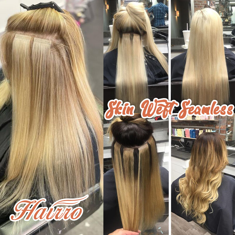 14″ Human Hair Extensions Tape In 100% Real Remy Hairpiece Full Head Thick& Soft