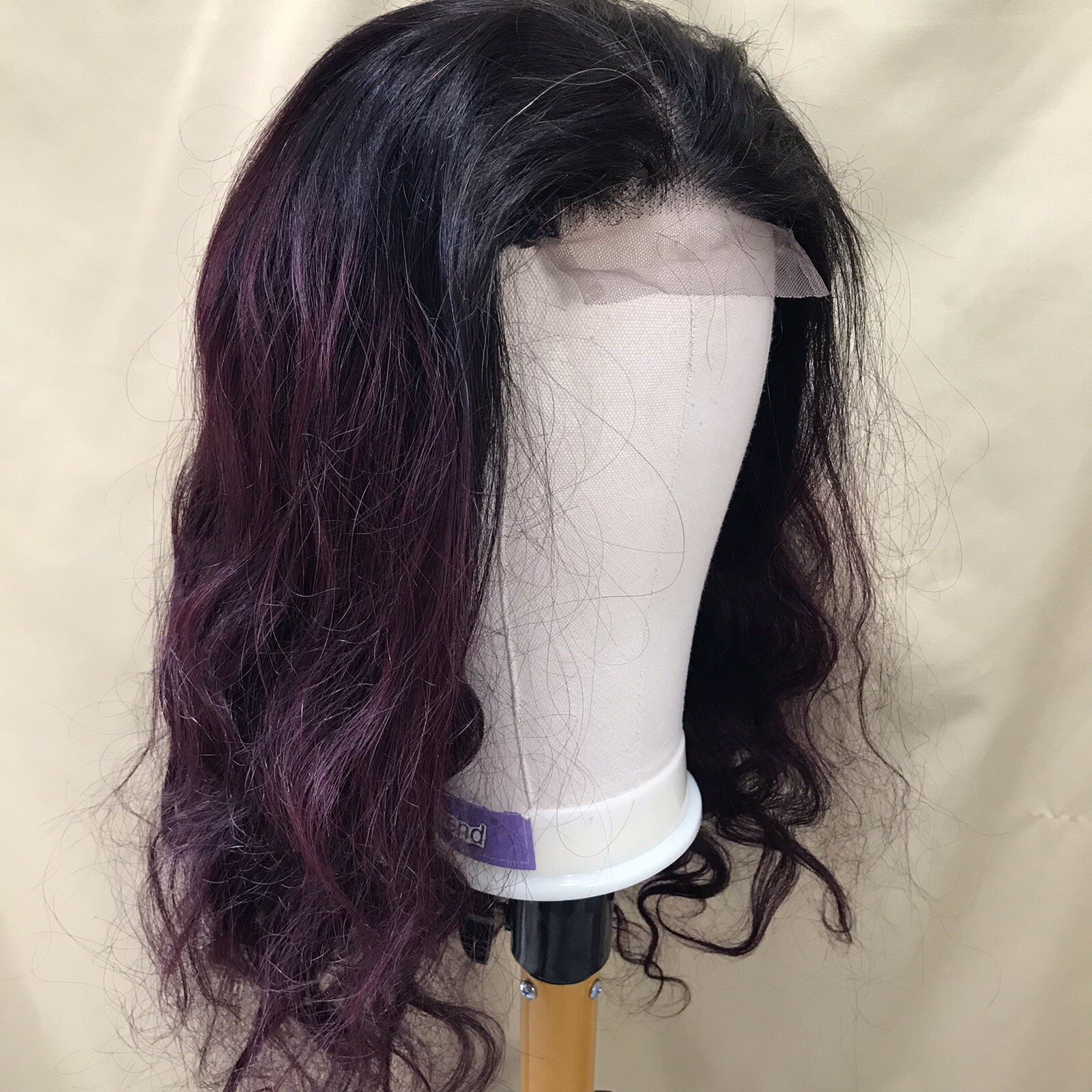 20in 4×4 Lace Closure Human hair Wig Bodywave Prepluckle Ombre Burgundy Remy
