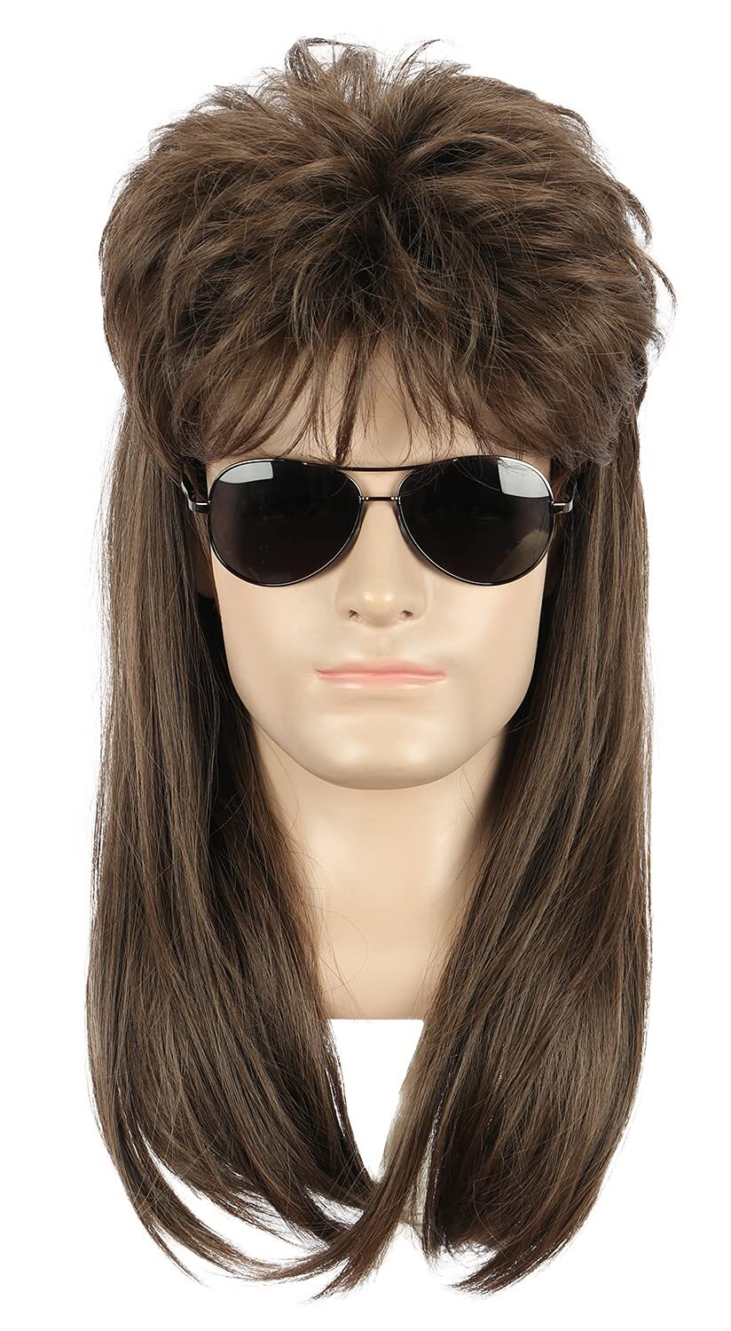 Adult Long Rock Star Wig Halloween Cosplay Wig Mullet Wig Heat Resistant Wigs