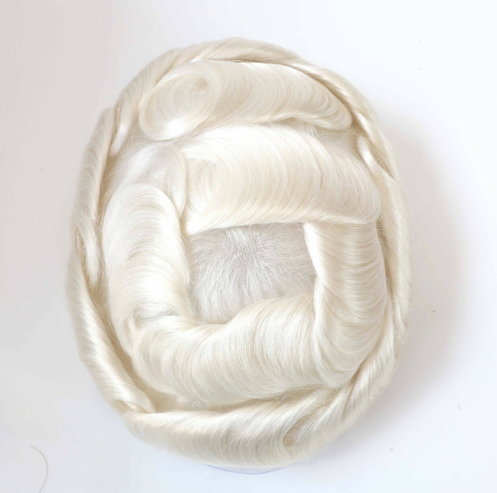 Natural Super Thin Skin V Looped Mens Toupee human Hair Replacement System #60R