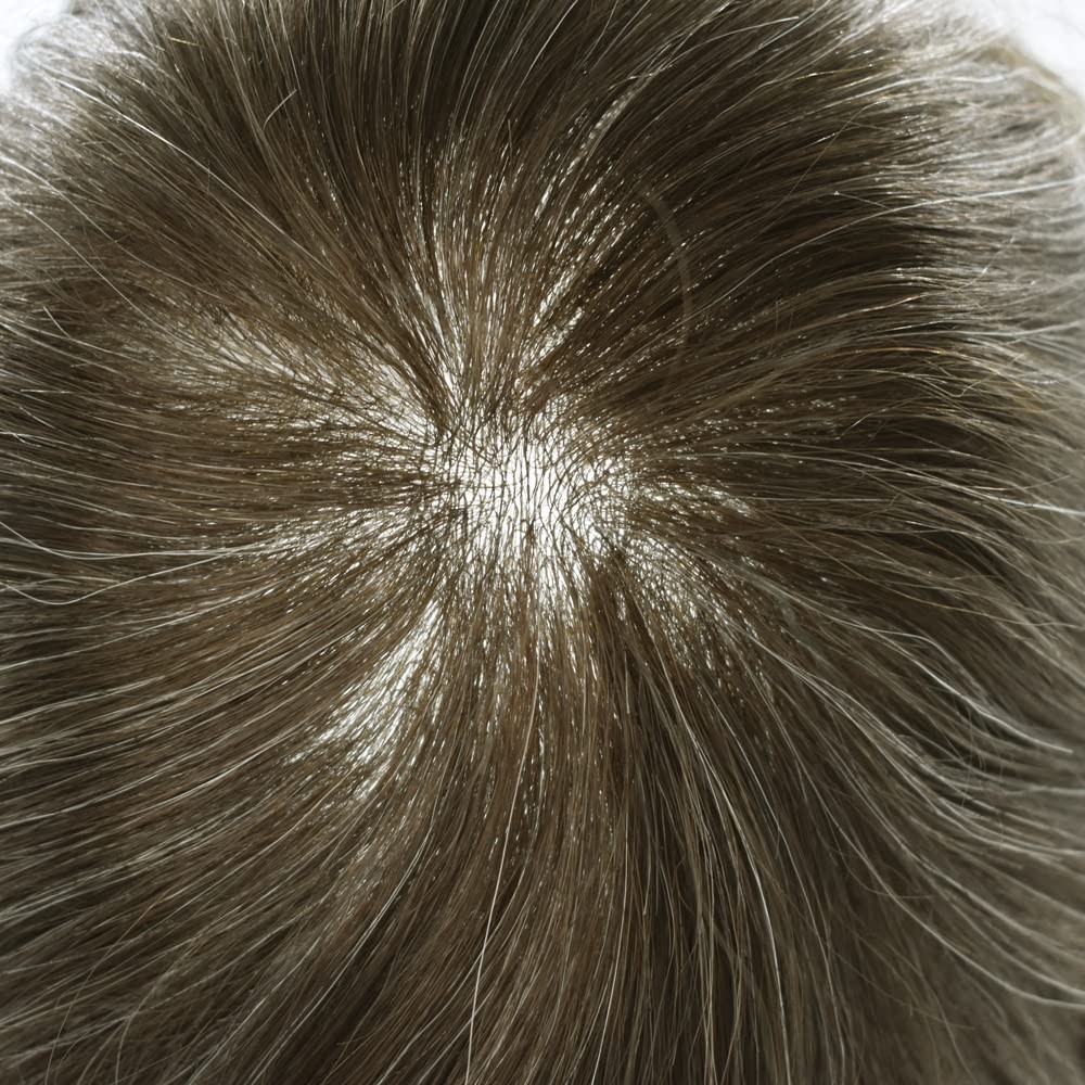 Mens Toupee Ultra Thin Skin Hair Replacement System Invisible V-Loop Hair Piece