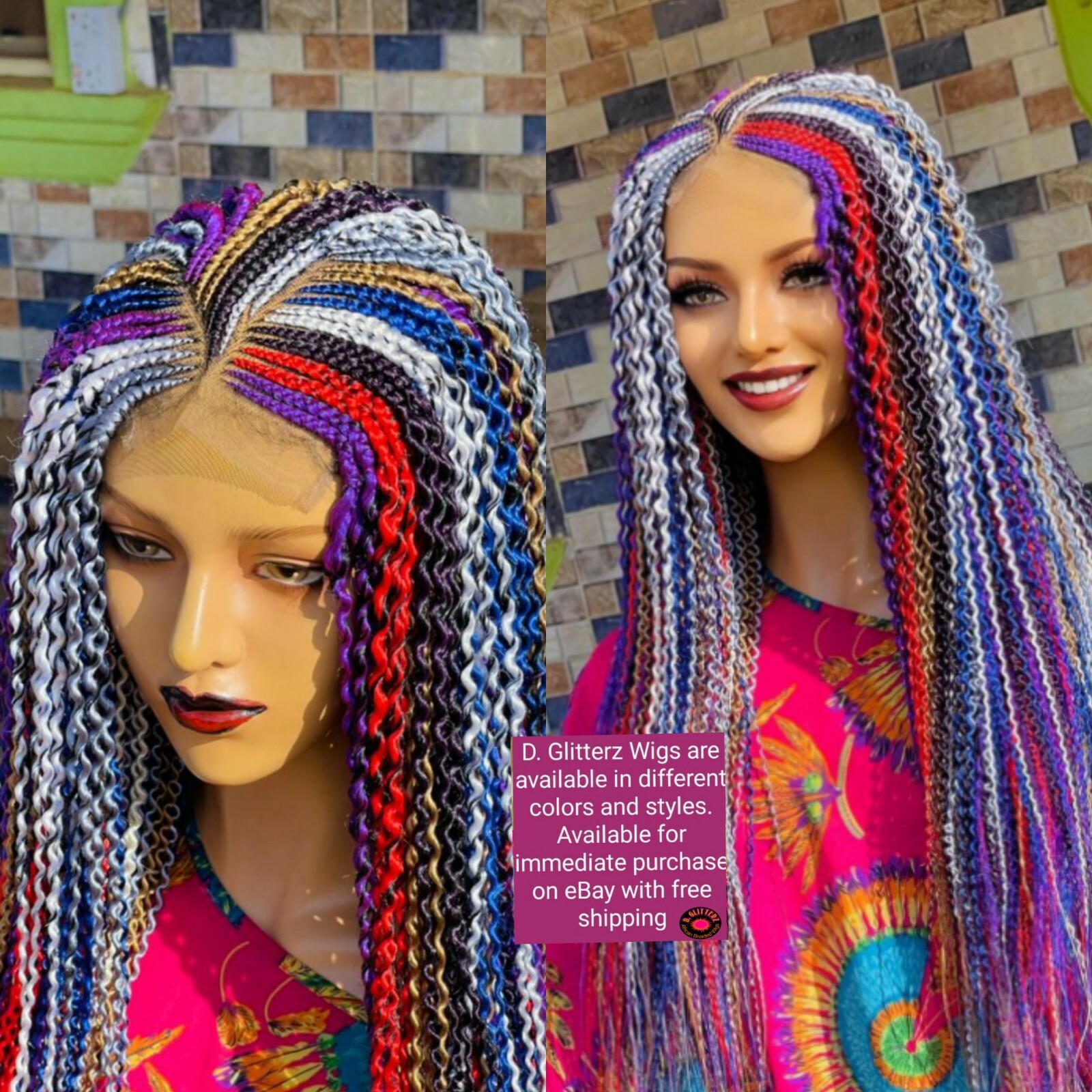 (SALES) WATERMELON BRAIDED WIG 28″